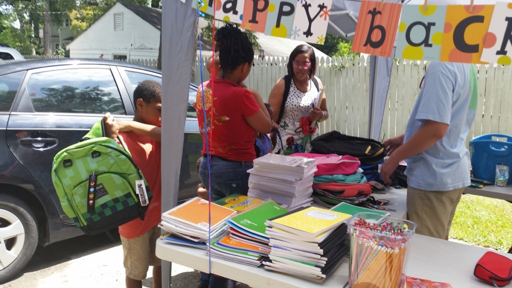 NC A. Philip Randolph Institute's book bag giveaway