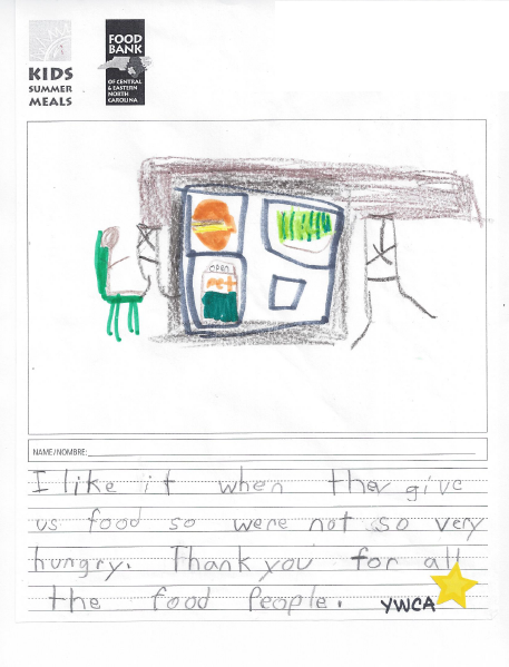 "What Kids Summer Meals Means to Me" by a child at a Kids Summer Meals site.