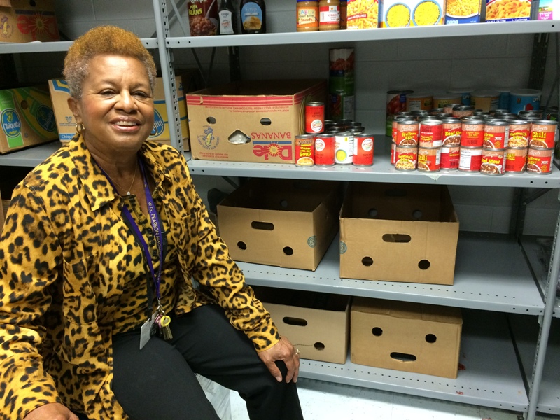 Photo of Marcelle Thomas in school food pantry