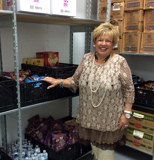 Photo of Dianne Andrews in the school pantry