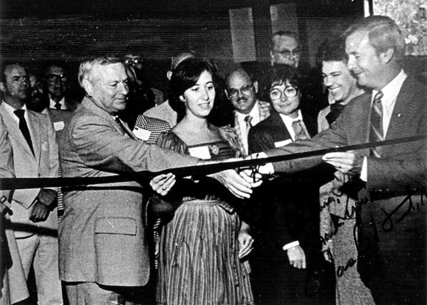 Black and White; Ribbon cutting at Food Bank Opening Ceremony in 1980