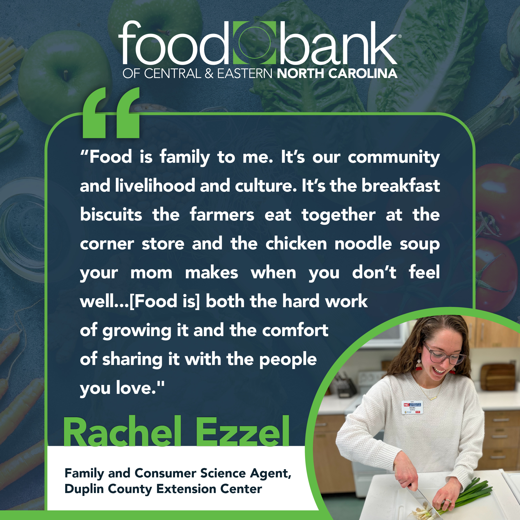 Food Connects Us Q&A Series: Rachel Ezzel, Family and Consumer Science Agent, Duplin County Extension Center